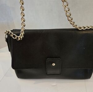 A.P.C. Black Shoulder Bag with Gold Chain